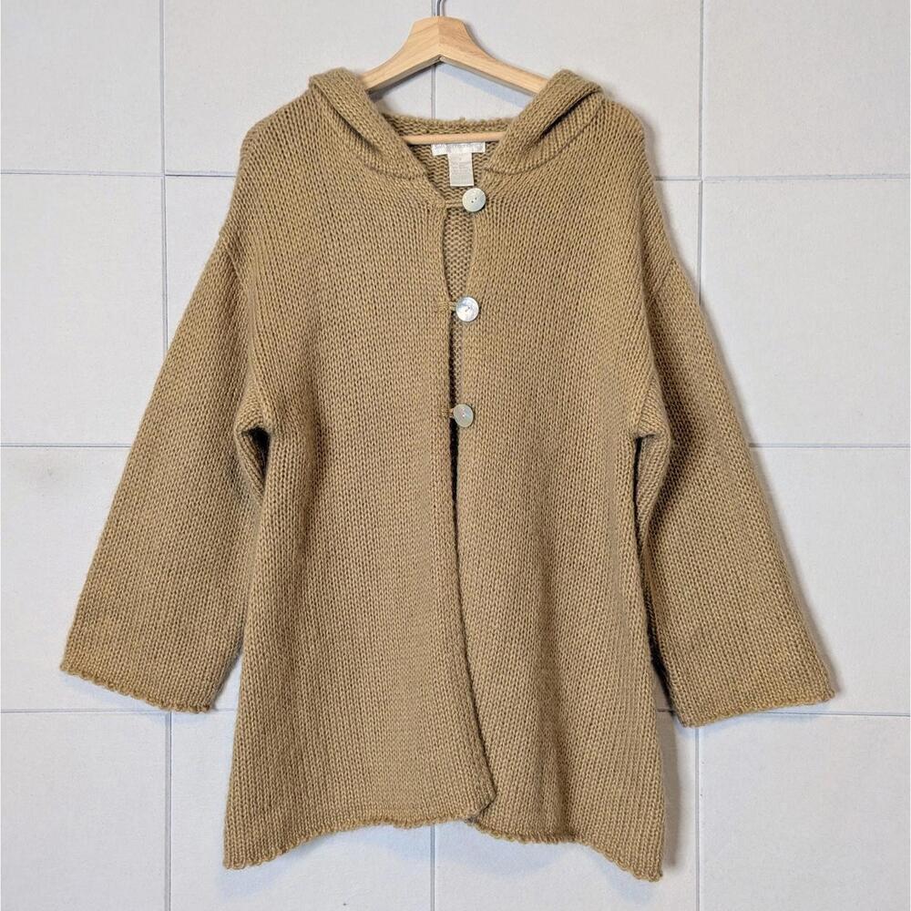 Soft Surroundings mohair wool blend hooded cardigan